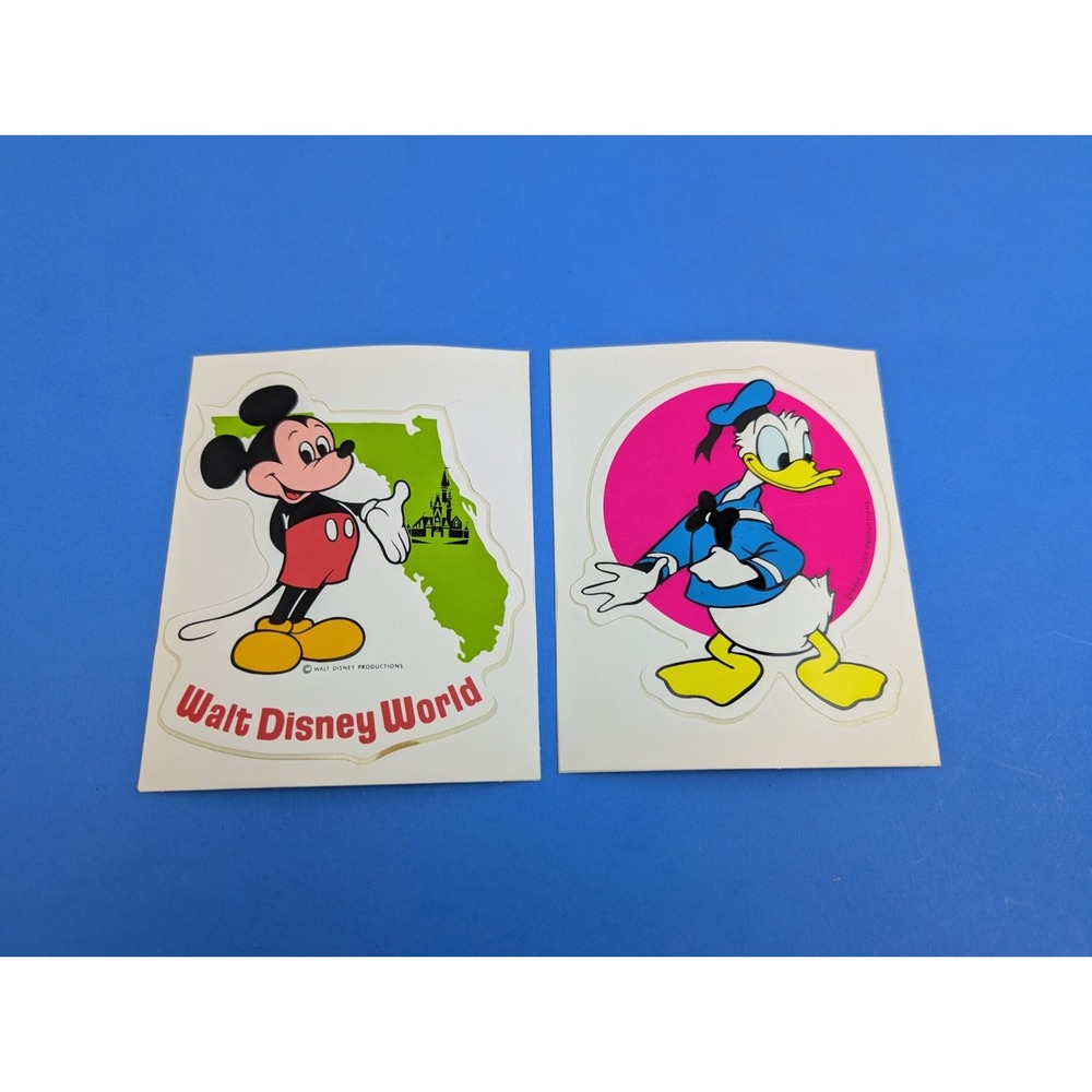 1970s Walt Disney World Stickers Mickey Cinderella Castle Donald Duck Decals